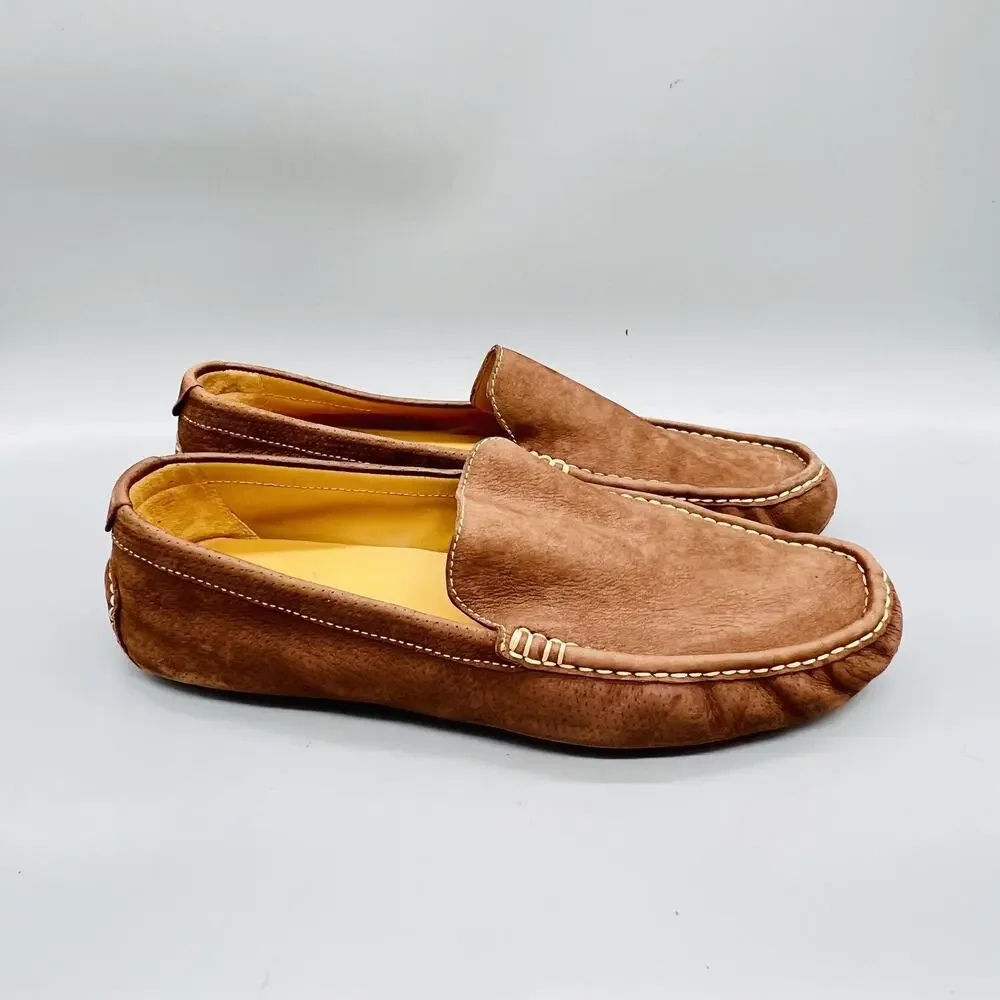 Cole Haan Shoes Mens 12 Brown Nubuck Driving Moc Loafers Slip On Casual Comfort